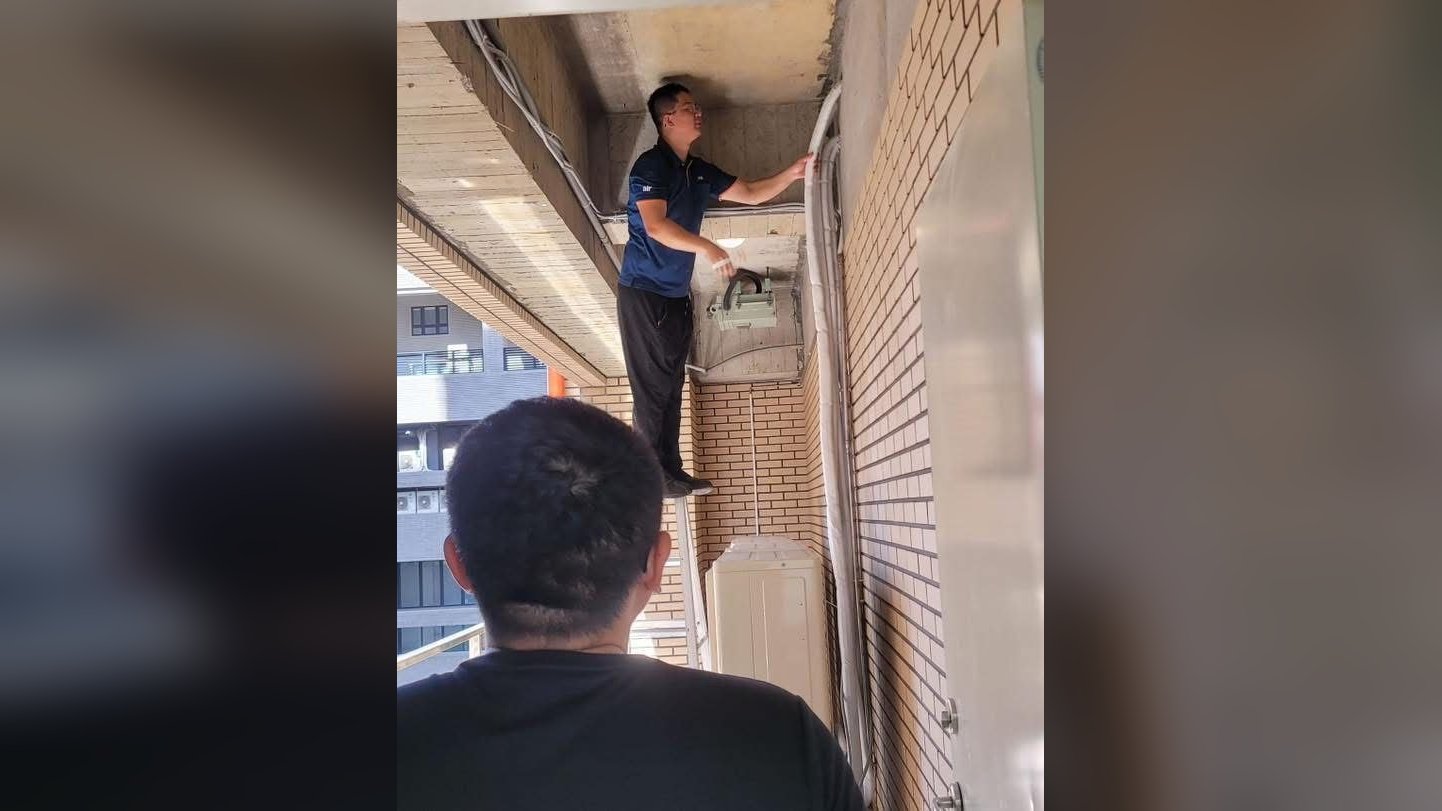 謹騰電器方師傅桃園冷氣安裝施工現場